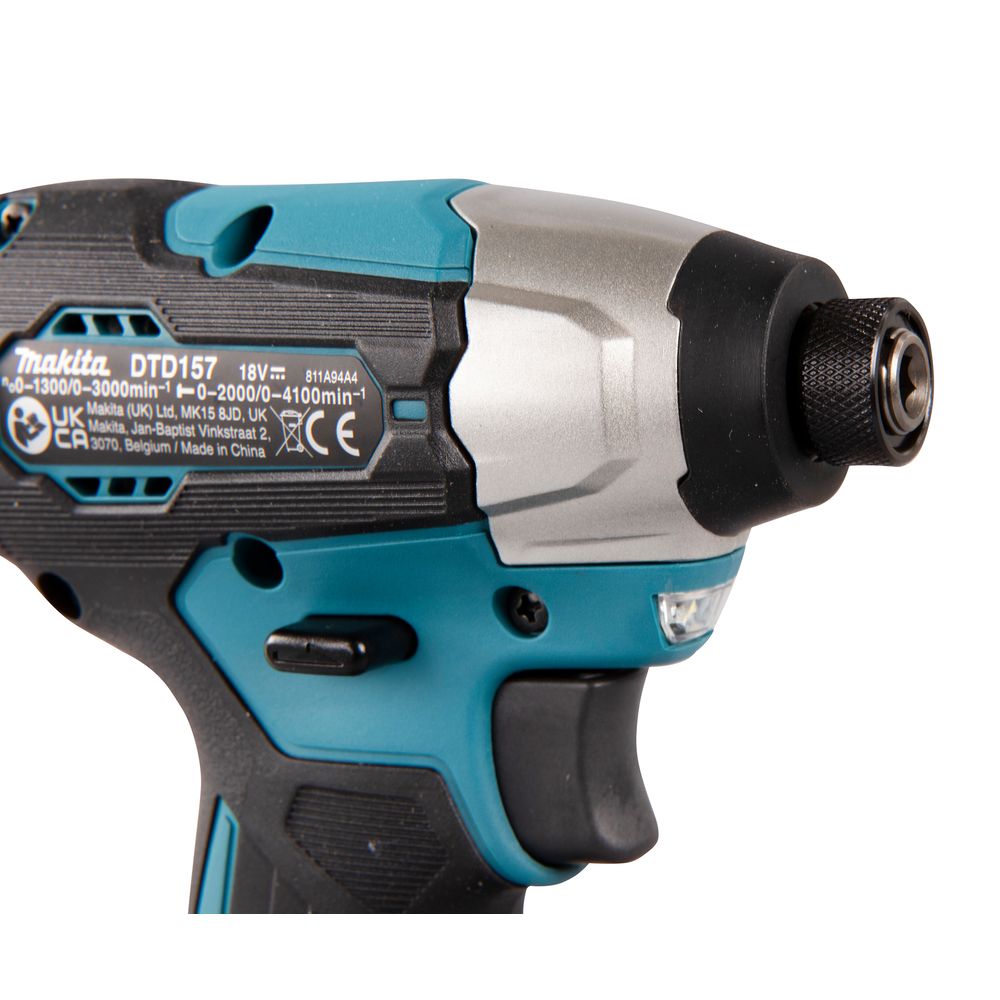 Набор электроинструмента Makita PT1465 18 В: гайковерт DTW190Z + шуруповерт DTD157Z, с АКБ 3 Ач и ЗУ