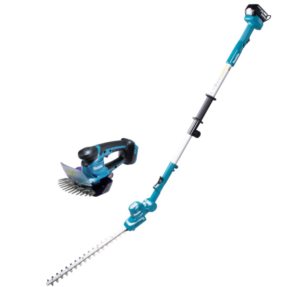 Аккумуляторный набор садовой техники Makita, 18 В: кусторез-высоторез DUN461W + садовые ножницы DUM604, с АКБ 3 Ач и ЗУ