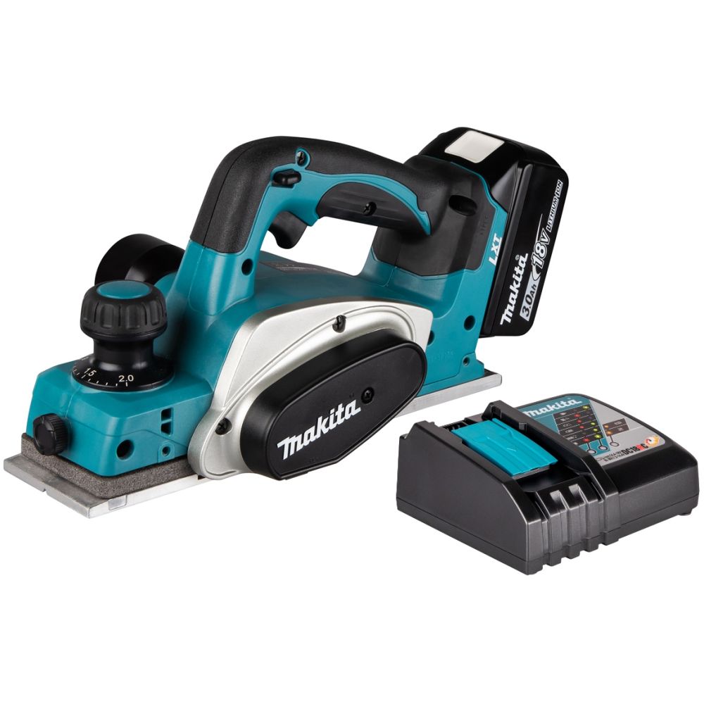 Аккумуляторный рубанок Makita DKP180, 18 В, 14000 об/мин, 82 мм, с АКБ 3 Ач и ЗУ (DKP180P1Z)