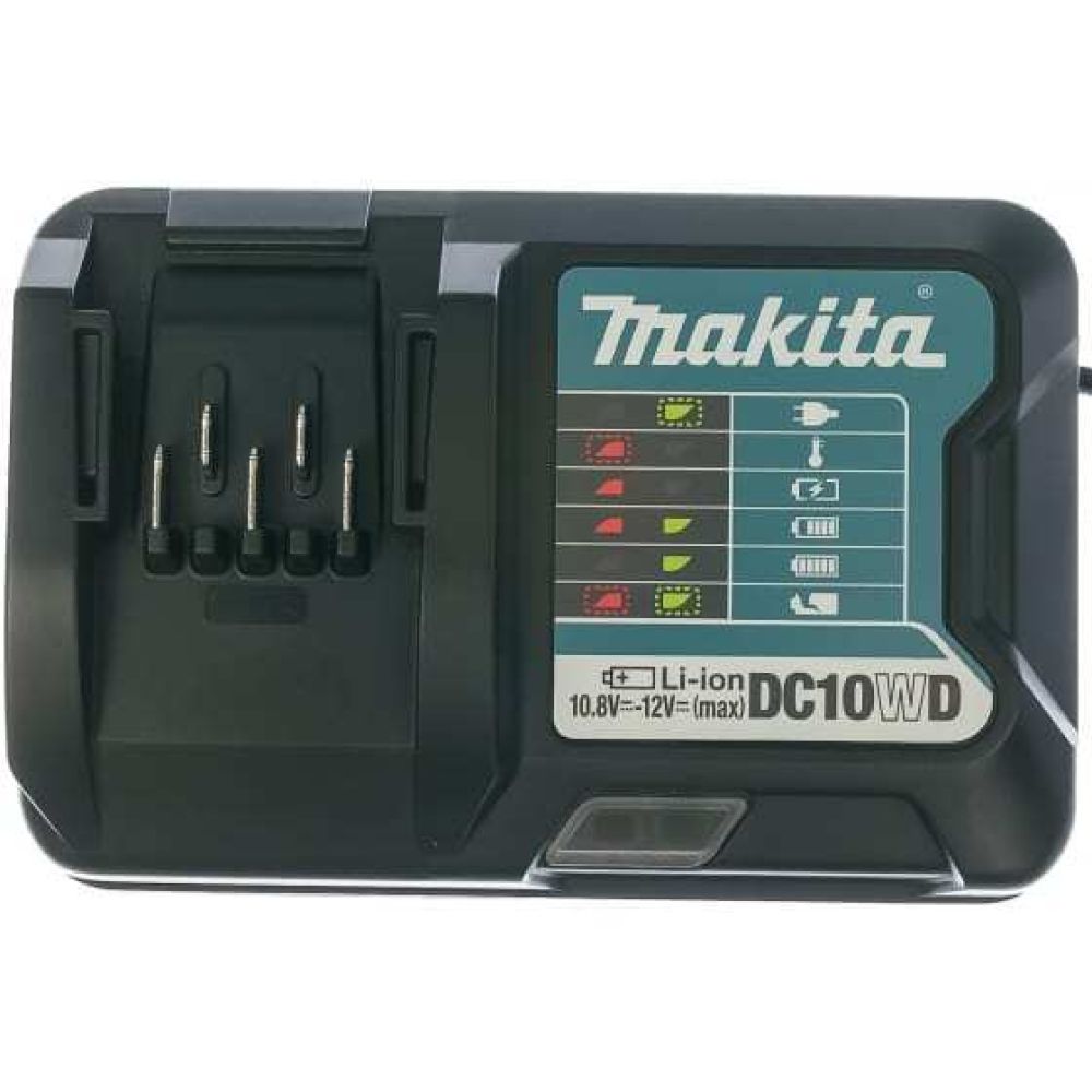 Набор: аккумуляторный пылесос Makita CL121DZ + аккумулятор Makita BL1021B (CXT 12В, 2 Ач) + зарядное устройство  Makita DC10WD (Li-Ion CXT, 10,8-12В)