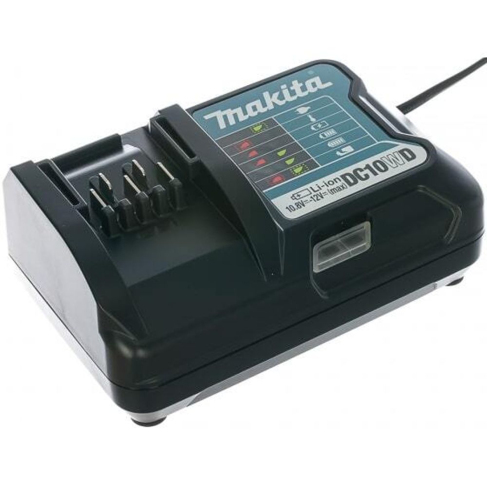 Набор: аккумуляторный пылесос Makita CL121DZ + аккумулятор Makita BL1021B (CXT 12В, 2 Ач) + зарядное устройство  Makita DC10WD (Li-Ion CXT, 10,8-12В)