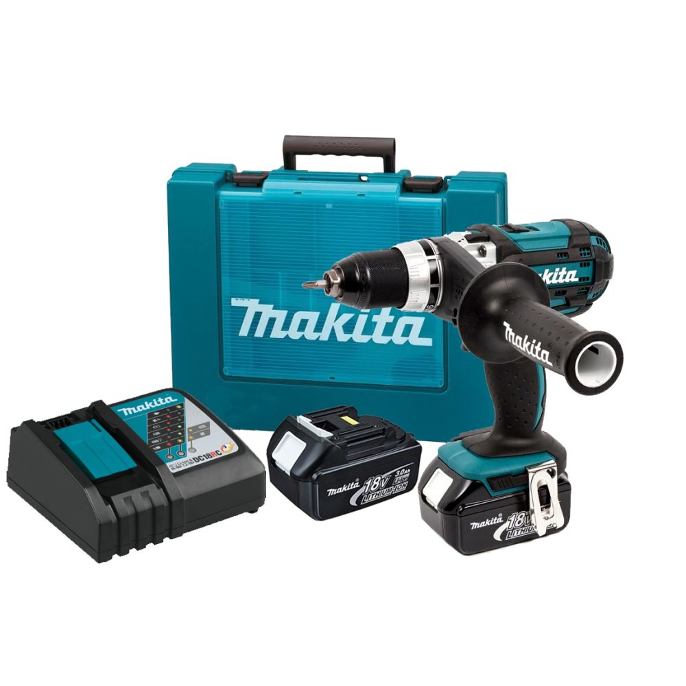 Аккумуляторная дрель-шуруповерт Makita DDF451RFE, с 2 АКБ 3 Ач и ЗУ, в кейсе