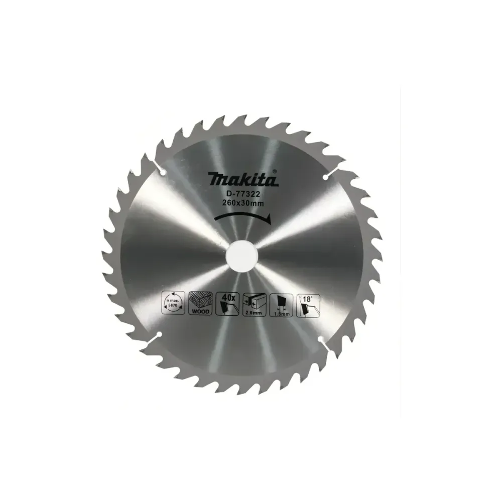 Диск пильный Makita D-77322, по дереву, 260х30х1.8 мм, 1 шт.