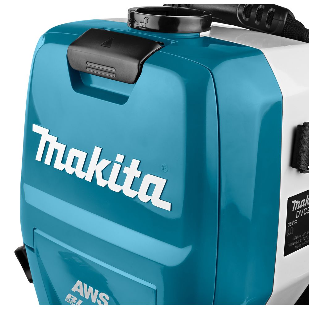 Набор: аккумуляторный ранцевый пылесос Makita DVC265ZXU + 2 аккумулятора Makita BL1850B (LXT 18В, 5Ач) + зарядное устройство Makita DC18RD быстрое двухпортовое (LXT 18В)