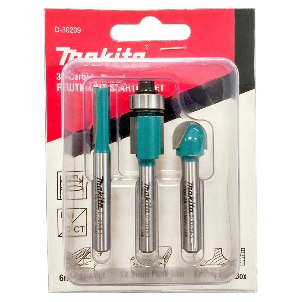 Набор фрез Makita 3 шт. (хвостовик 6 мм), D-30209