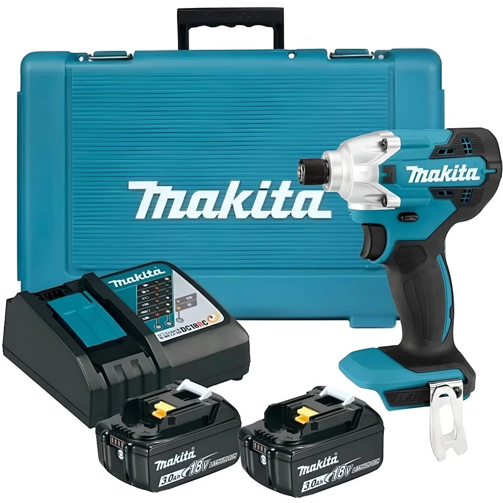 Аккумуляторный ударный шуруповерт Makita DTD156RFE, 18 В, 155 Нм, 3000 уд/мин, с 2 АКБ 3 Ач и ЗУ, в кейсе