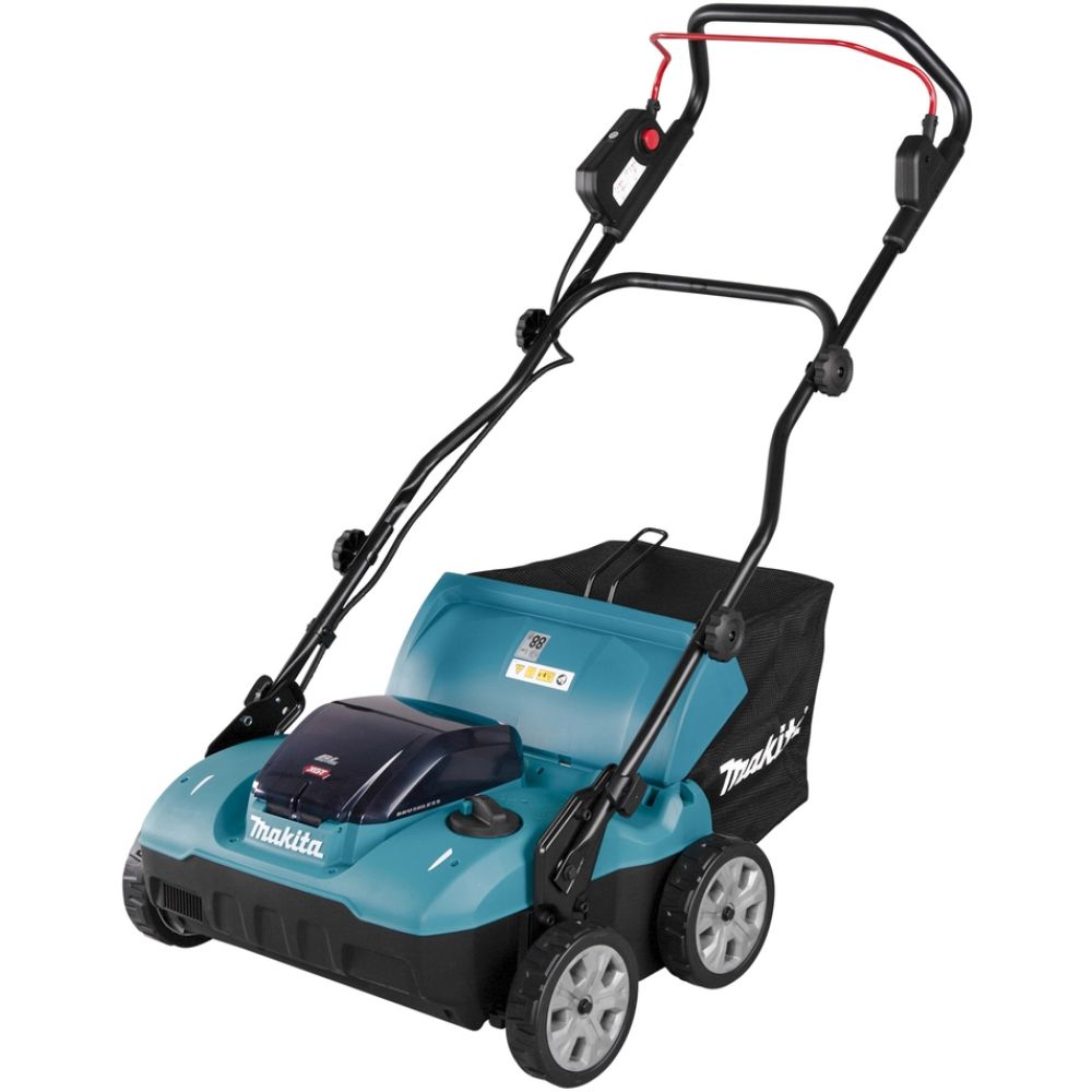 Аккумуляторный скарификатор-аэратор Makita UV001GM201, 40 В, 38 см, 50 л, с 2 АКБ 4 Ач и ЗУ