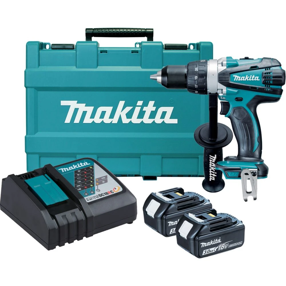 Аккумуляторная дрель-шуруповерт Makita DDF458RFE, 18 В, 2000 об/мин, с 2 АКБ 3 Ач и ЗУ, в кейсе
