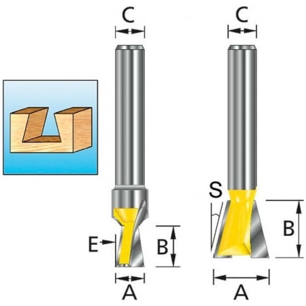 Фреза ласточкин хвост Makita 6, 35х7, 94х8х32х2Т, D-10877