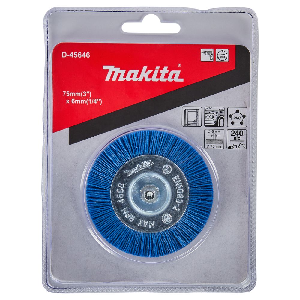 Щетка нейлоновая дисковая Makita 75 мм, (D-45646)