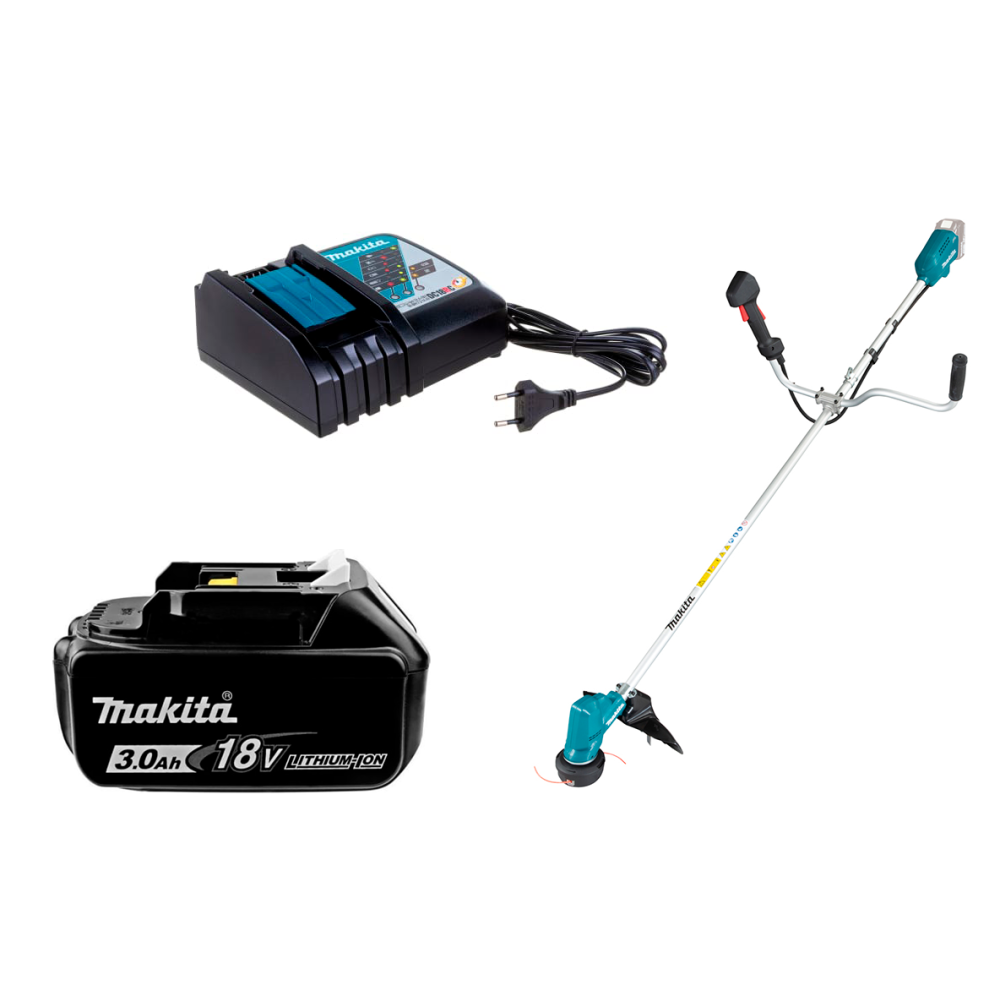 Набор: аккумуляторный триммер Makita DUR190UZX3 + аккумулятор Makita 632M83-6 + зарядное устройство Makita 630793-1