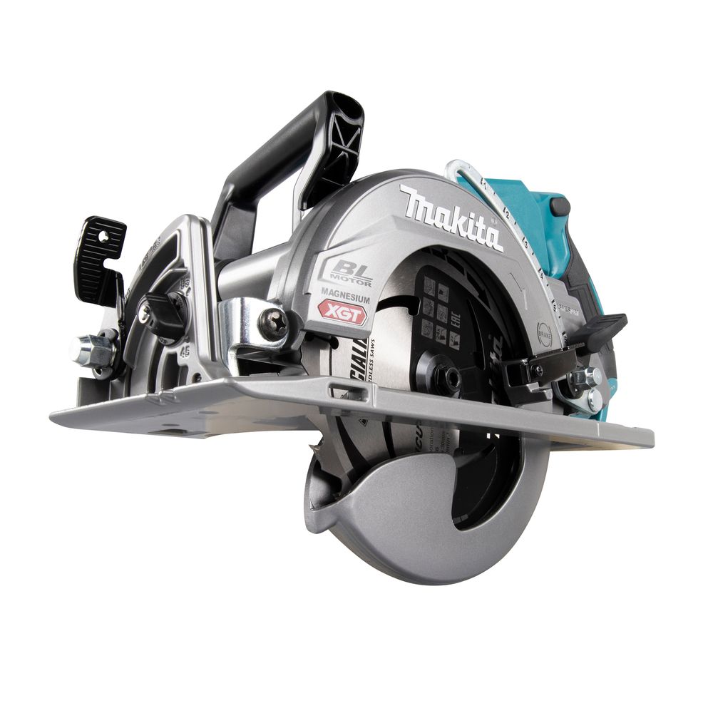 Набор Makita: 2 aккумуляторные дисковые пилы RS001GZ, 185 мм, 6400 об/мин + аккумулятор BL4040, 40 В, 4 Ач + быстрое зарядное устройство DC40RA, PT989