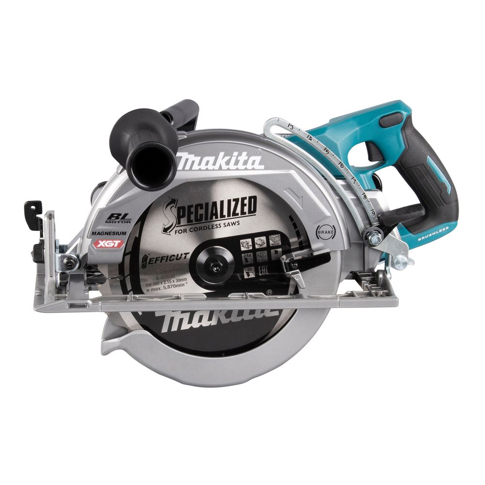 Набор Makita: 2 aккумуляторные дисковые пилы RS002GZ, 260 мм, 4000 об/мин + аккумулятор BL4040, 40 В, 4 Ач + быстрое зарядное устройство DC40RA, PT987