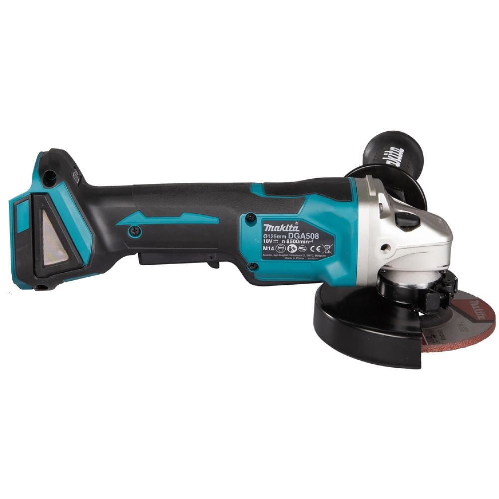 Аккумуляторная угловая шлифмашина Makita DGA508RME, 18 В, 125 мм, 8500 об/мин, с 2 АКБ 4 Ач и ЗУ, в кейсе