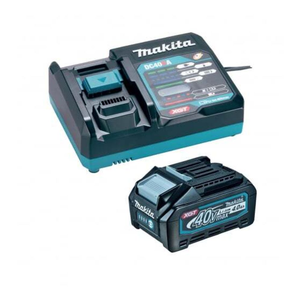 Набор: аккумуляторная угловая шлифмашина Makita GA023GZ, 125 мм, 8500 об/мин + аккумулятор с зарядным устройством Makita (XGT, 1x4.0Ач, DC40RA) 191J67-0