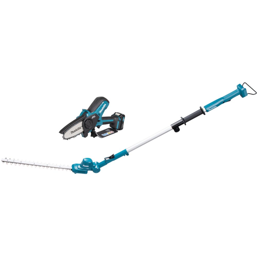 Аккумуляторный набор садовой техники Makita, 12 В: цепная пила UC100D + кусторез-высоторез UN460WD, с АКБ 2 Ач и ЗУ