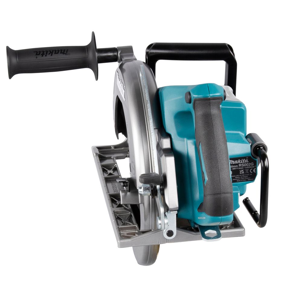 Набор Makita: 2 aккумуляторные дисковые пилы RS002GZ, 260 мм, 4000 об/мин + аккумулятор BL4040, 40 В, 4 Ач + быстрое зарядное устройство DC40RA, PT987