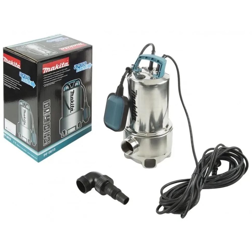 Дренажный насос Makita PF0610, 550 Вт, 0.7 бар, 180 л/мин