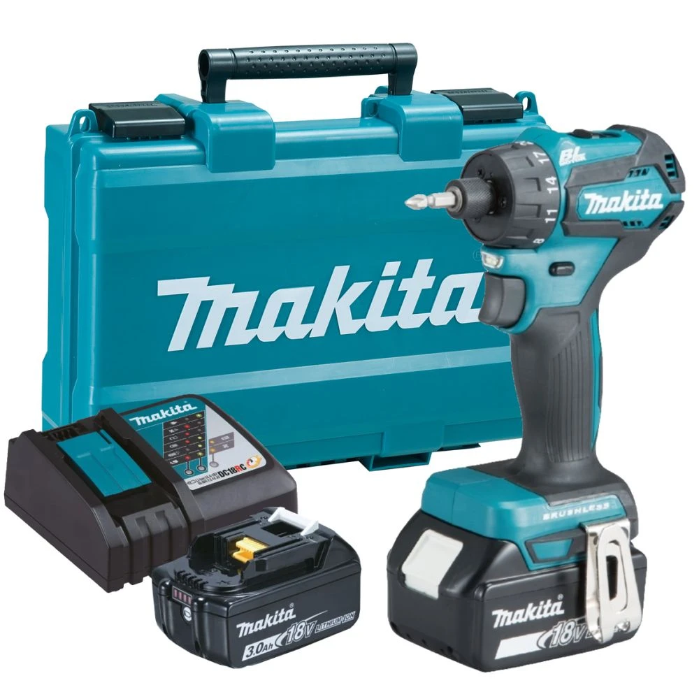 Аккумуляторная дрель-шуруповерт Makita DDF083RFE, 18 В, 1700 об/мин, с 2 АКБ 3 Ач и ЗУ, в кейсе