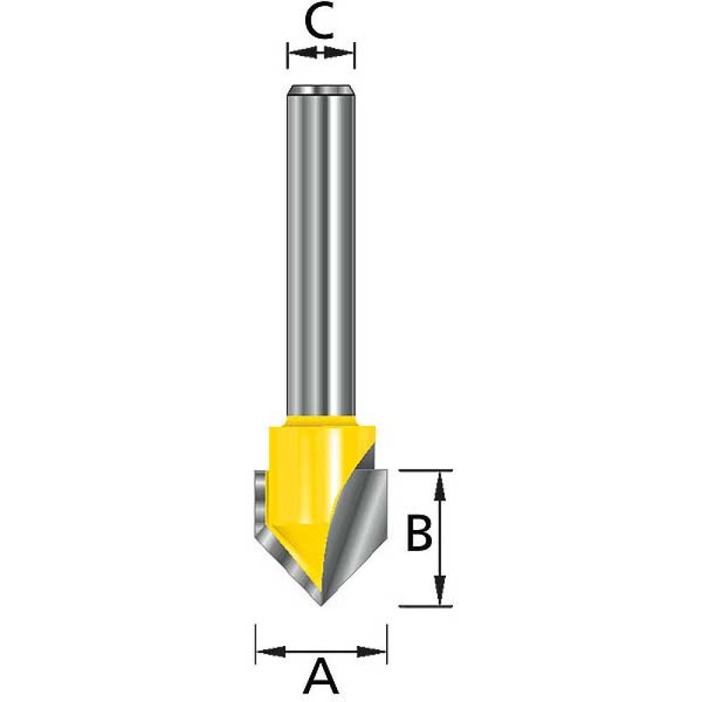 Фреза концевая фасочная Makita 12, 7х12, 7х8х32х2Т, 22°, D-10643