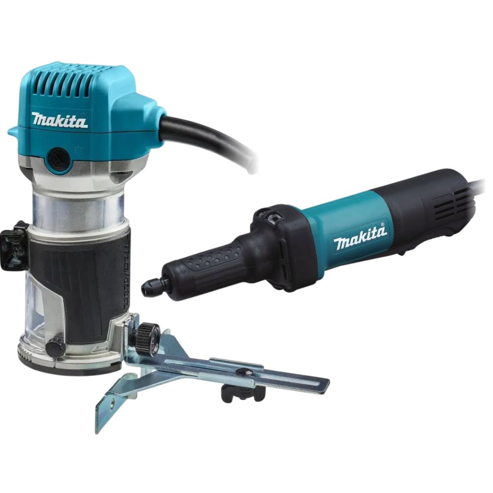 Набор электроинструмента Makita: фрезер кромочный RT0702C + прямошлифовальная машина GD0600 (ACSET-61)