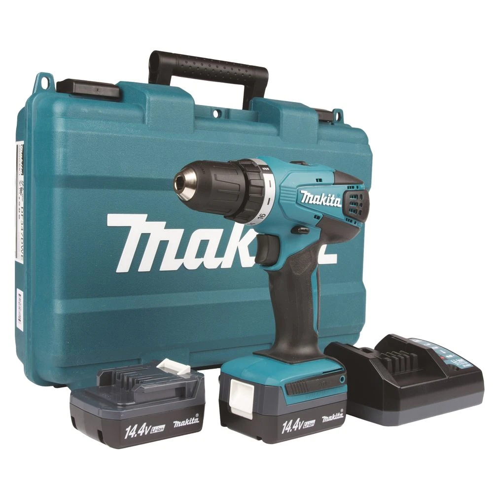 Аккумуляторная дрель-шуруповерт Makita DF347DWE, с 2 АКБ 1.5 Ач и ЗУ, в кейсе