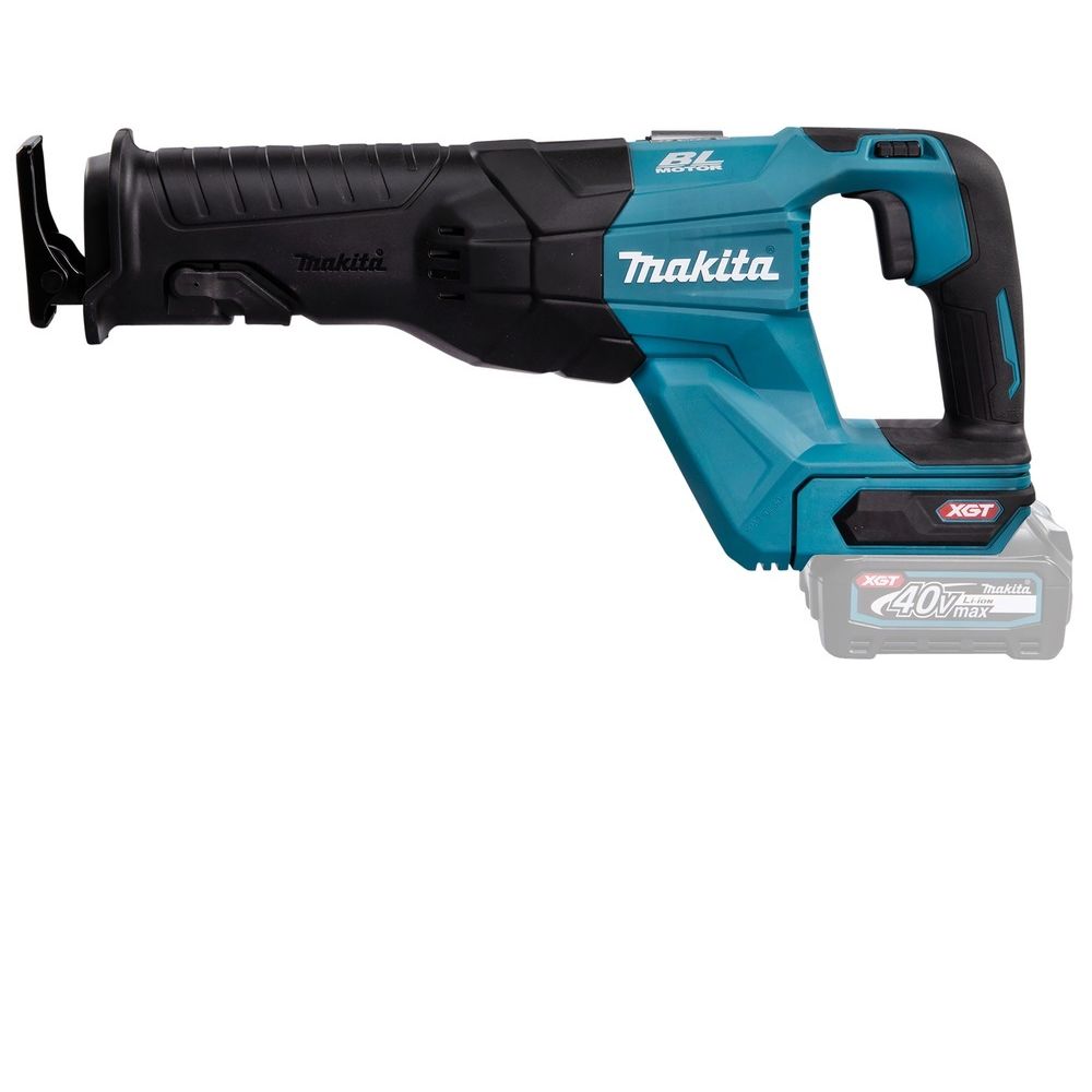 Набор Makita: 2 аккумуляторные сабельные пилы JR001GZ, 32 мм, 3000 ход/мин + аккумулятор BL4040, 40 В, 4 Ач + быстрое зарядное устройство DC40RA, PT988