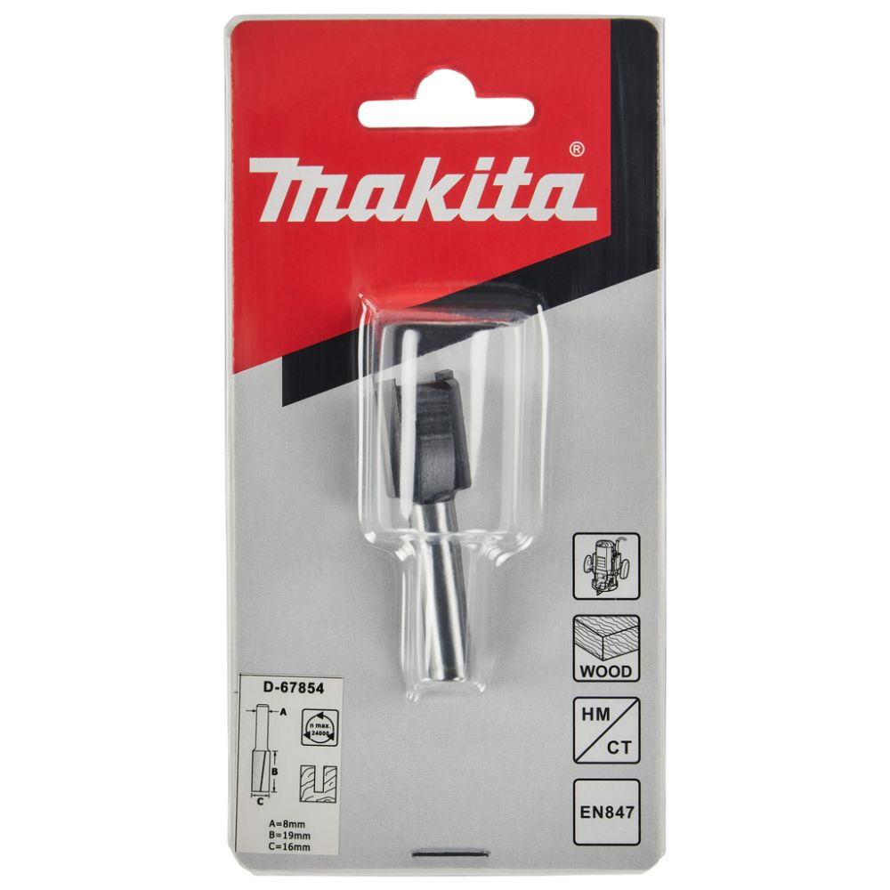 Фреза Makita пазовая с 2 режущими кромками "Standard", 16х19х51 мм, (D-67854)