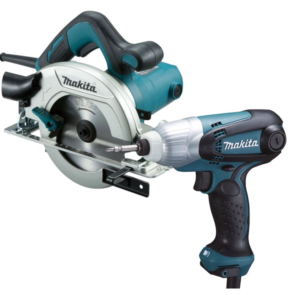 Набор электроинструмента Makita: циркулярная пила HS6601 + ударный шуруповерт TD0101F (ACSET-32)