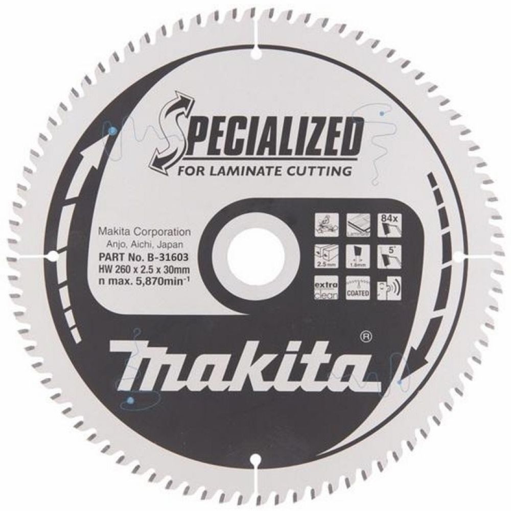 Пильный диск Makita по ламинату, 260x30х2.5 мм, B-31603