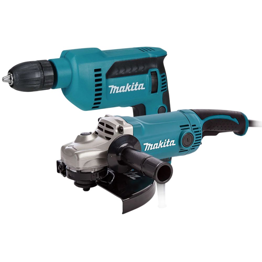Набор электроинструмента Makita: дрель DP4021 + угловая шлифмашина GA9050 (ACSET-16)