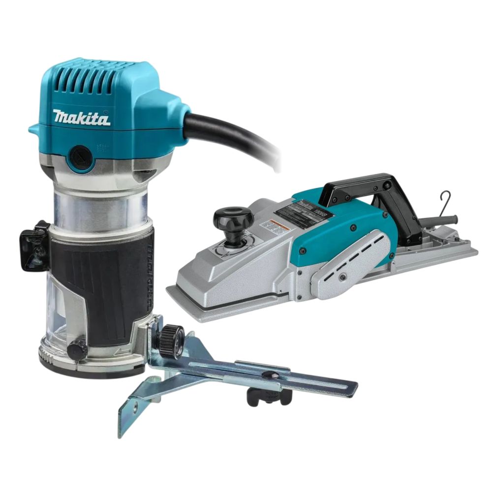 Набор электроинструмента Makita: фрезер кромочный RT0702CX2 + рубанок 1806B (ACSET-64)