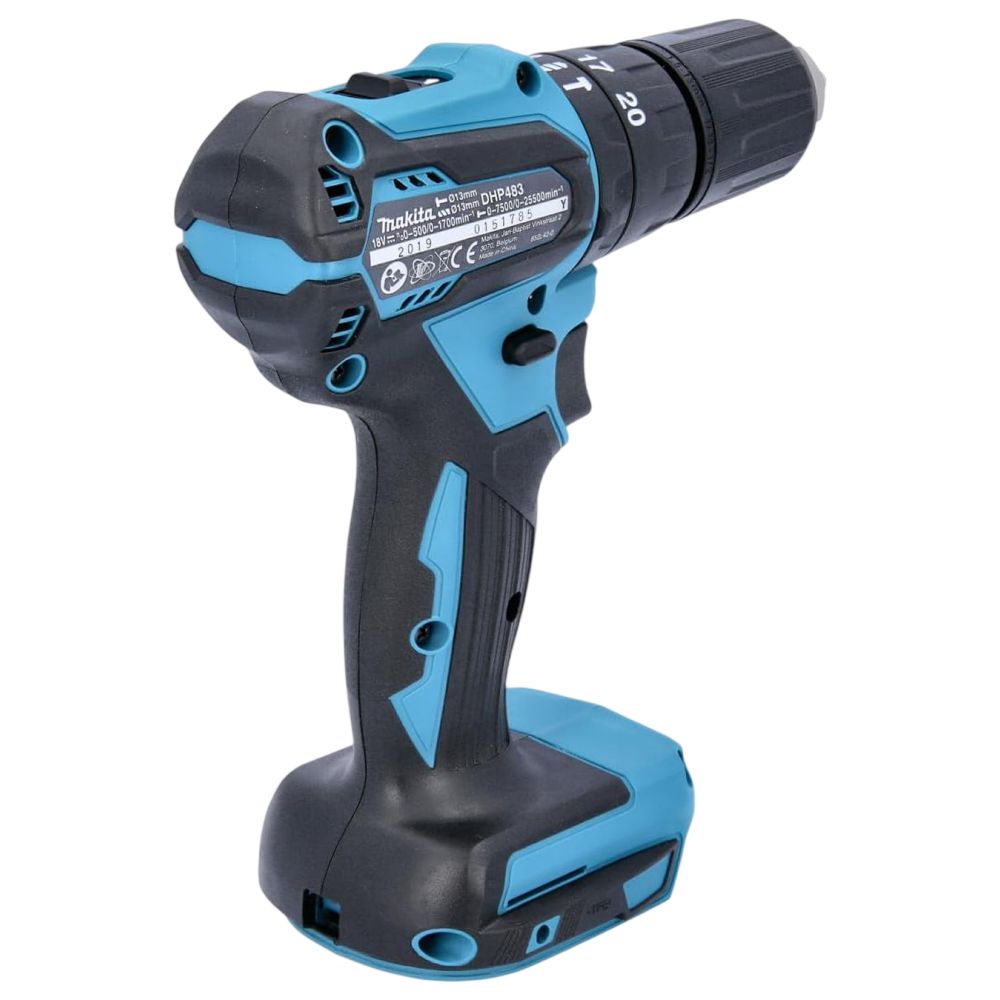 Аккумуляторная ударная дрель-шуруповерт Makita DHP483ZJ, 18 В, 1700 об/мин, 25500 уд/мин, без АКБ и ЗУ, в кейсе