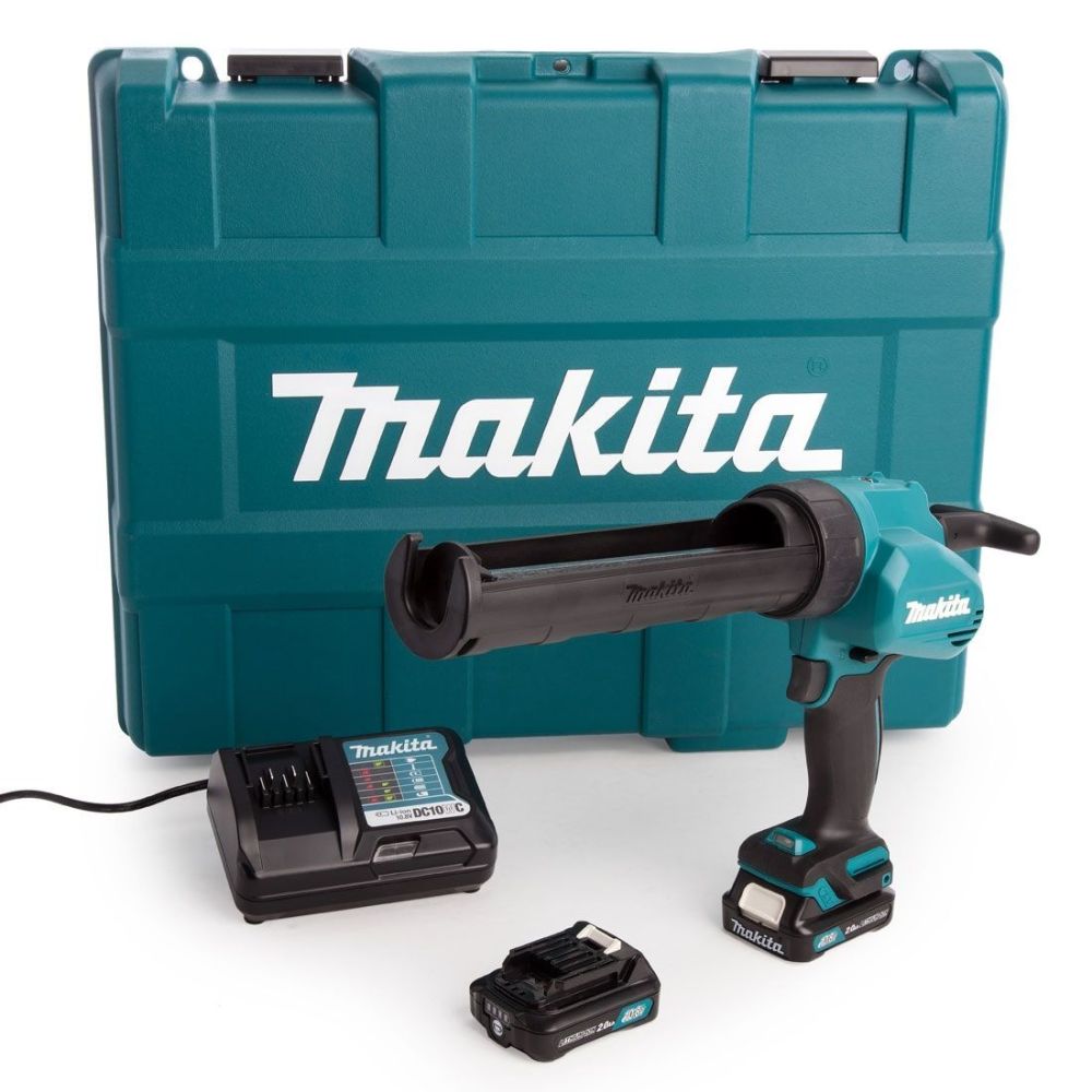 Аккумуляторный пистолет для герметика Makita CG100DWAEA, c 2 АКБ 2 Ач и ЗУ, в кейсе