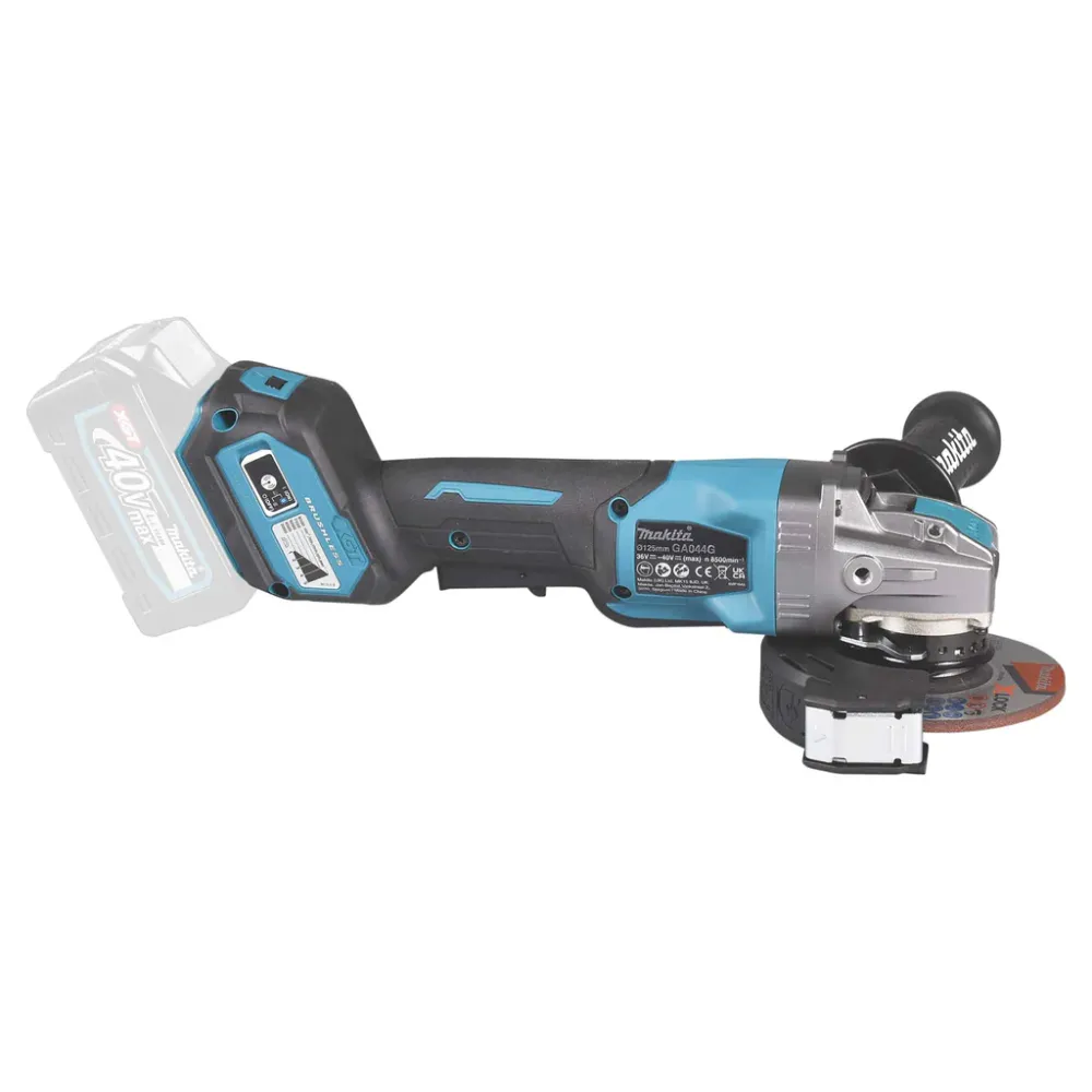 Аккумуляторная угловая шлифмашина Makita GA044GZ01, 40 В, 125 мм, 8500 об/мин, без АКБ и ЗУ, в кейсе