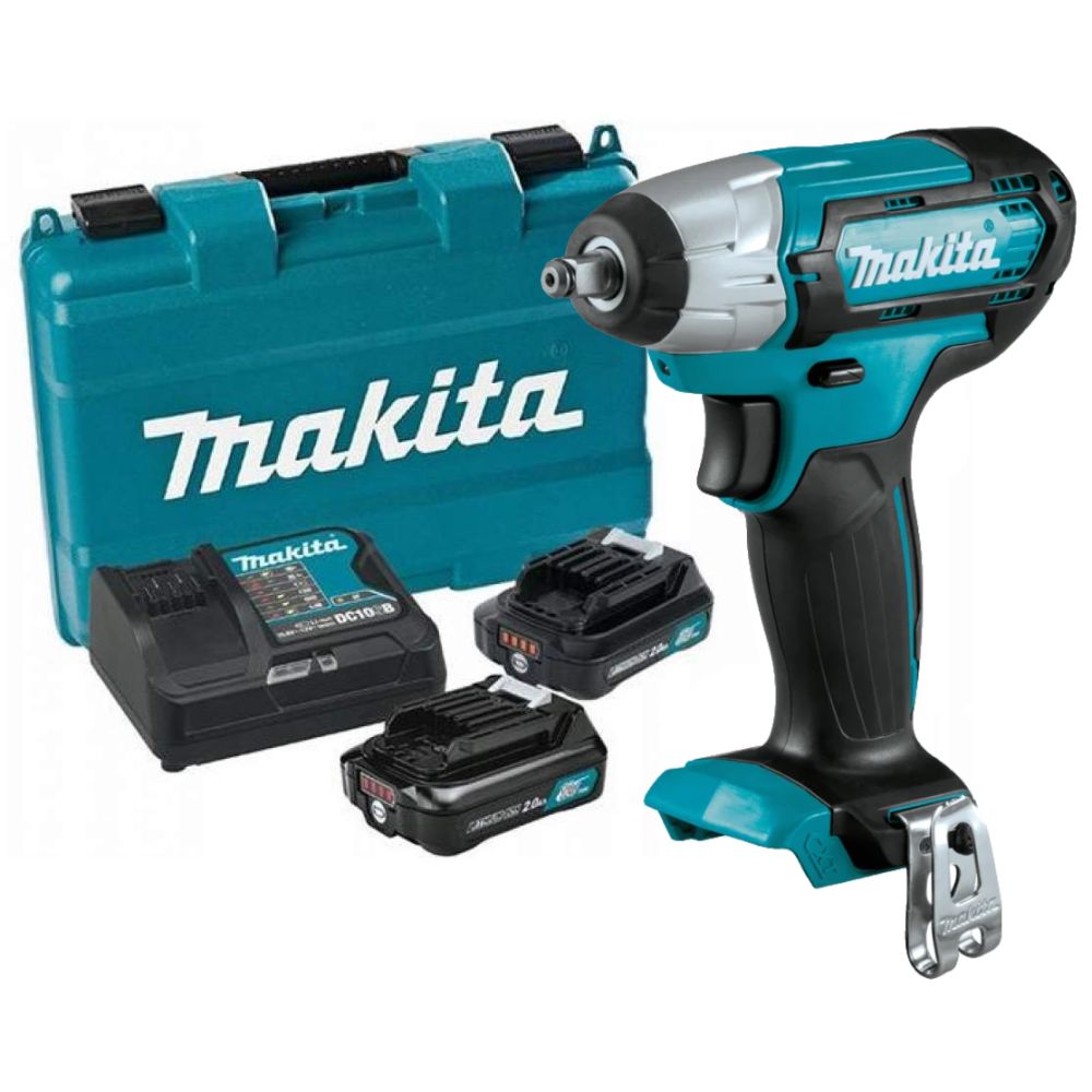 Аккумуляторный ударный гайковерт Makita TW161DWAE, 2400 об/мин, с 2 АКБ 2 АЧ и ЗУ, в кейсе