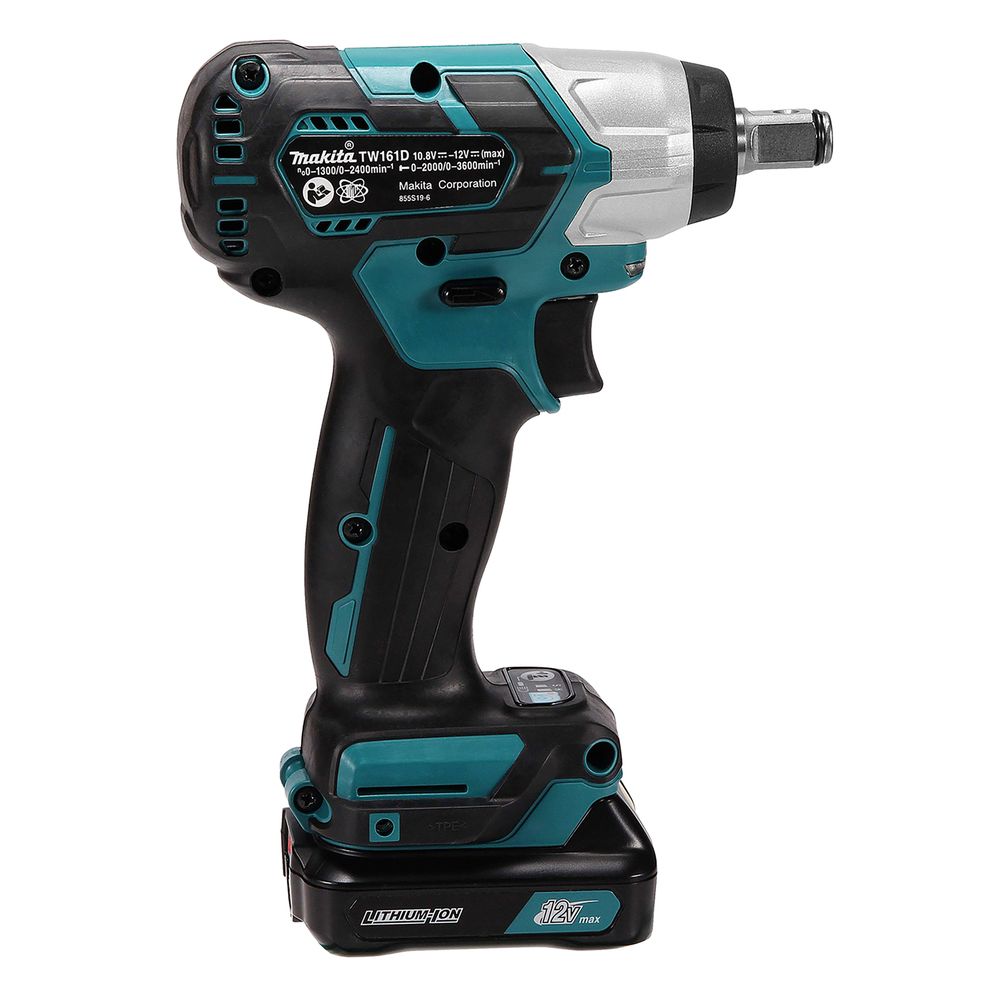Аккумуляторный ударный гайковерт Makita TW161DWAE, 2400 об/мин, с 2 АКБ 2 АЧ и ЗУ, в кейсе