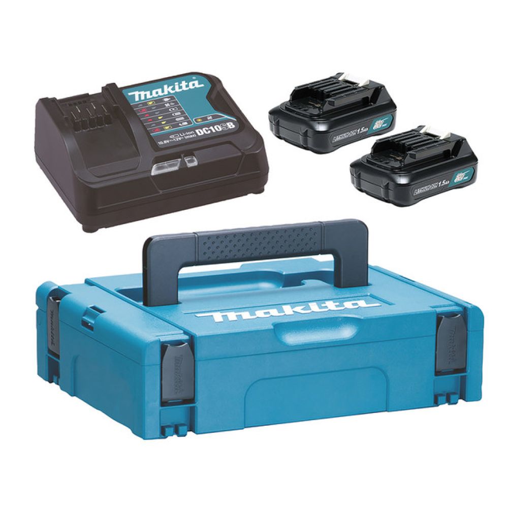 Набор Makita PSK MKP1SY122: 2 АКБ BL1016, Li-Ion, 12 В, 1.5 Ач и зарядное устройство DC10SB, 10.8/12 В, 5 А, в кейсе MakPac, 197652-7