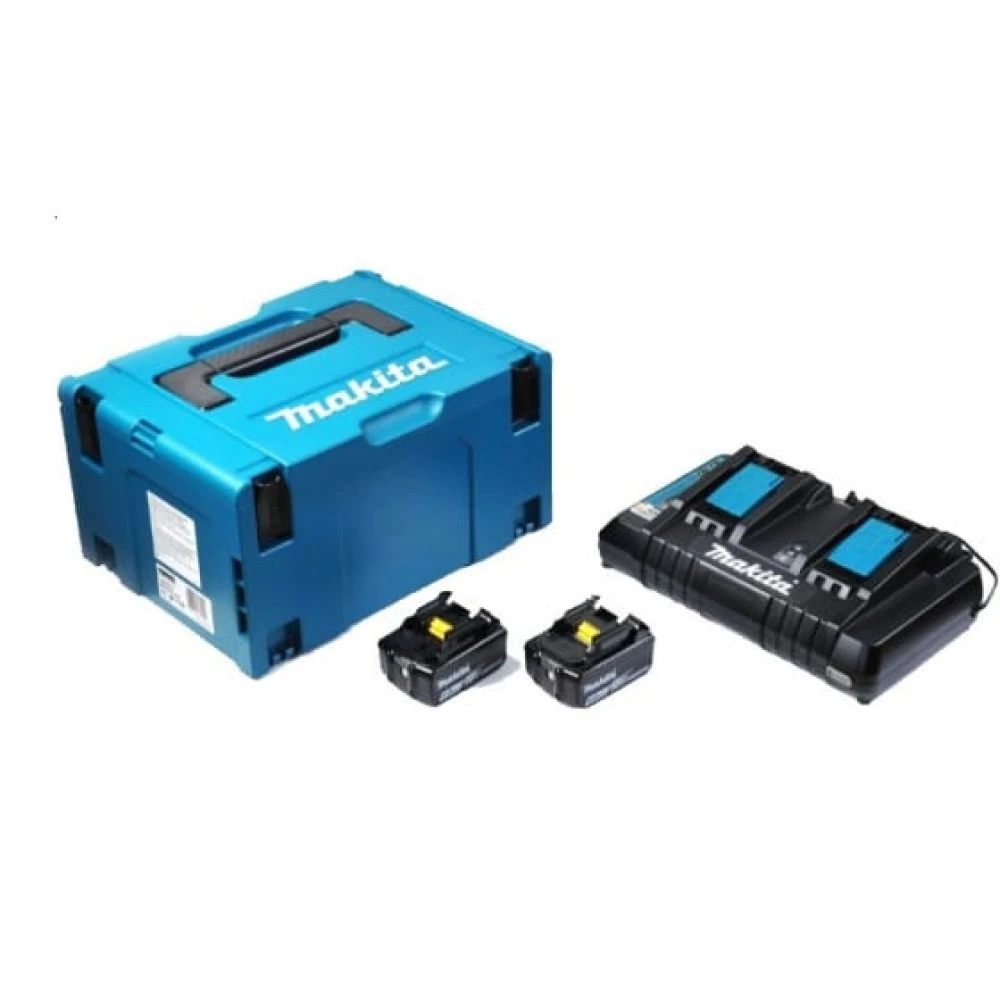 Набор Makita PSK MKP3G182: 2 АКБ BL1860B, Li-Ion, 18 В, 6 Ач и быстрое двойное ЗУ DC18RD, 7.2-18 В, 2x9 А, в кейсе MakPac, 198080-9