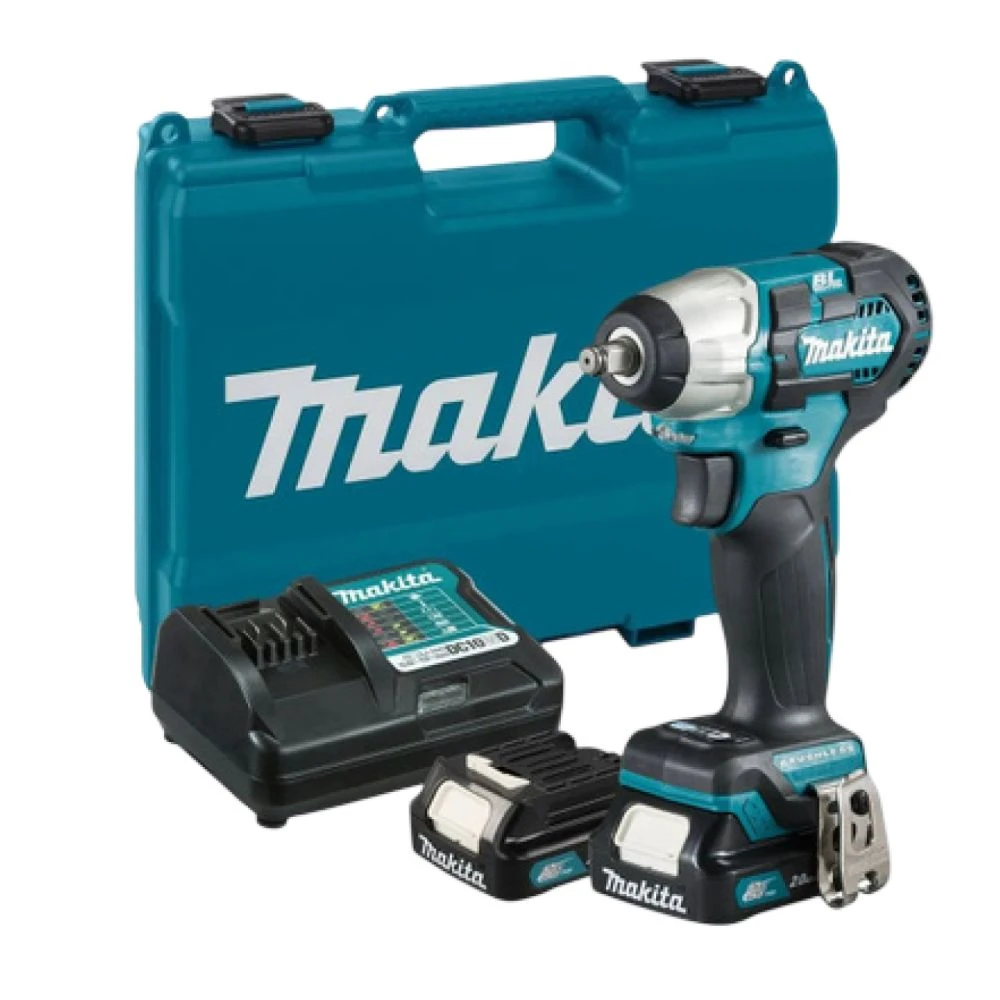 Аккумуляторный ударный гайковерт Makita TW140DWAE, 12 В, 140 Нм, 3200 уд/мин, с 2 АКБ 2 Ач и ЗУ, в кейсе