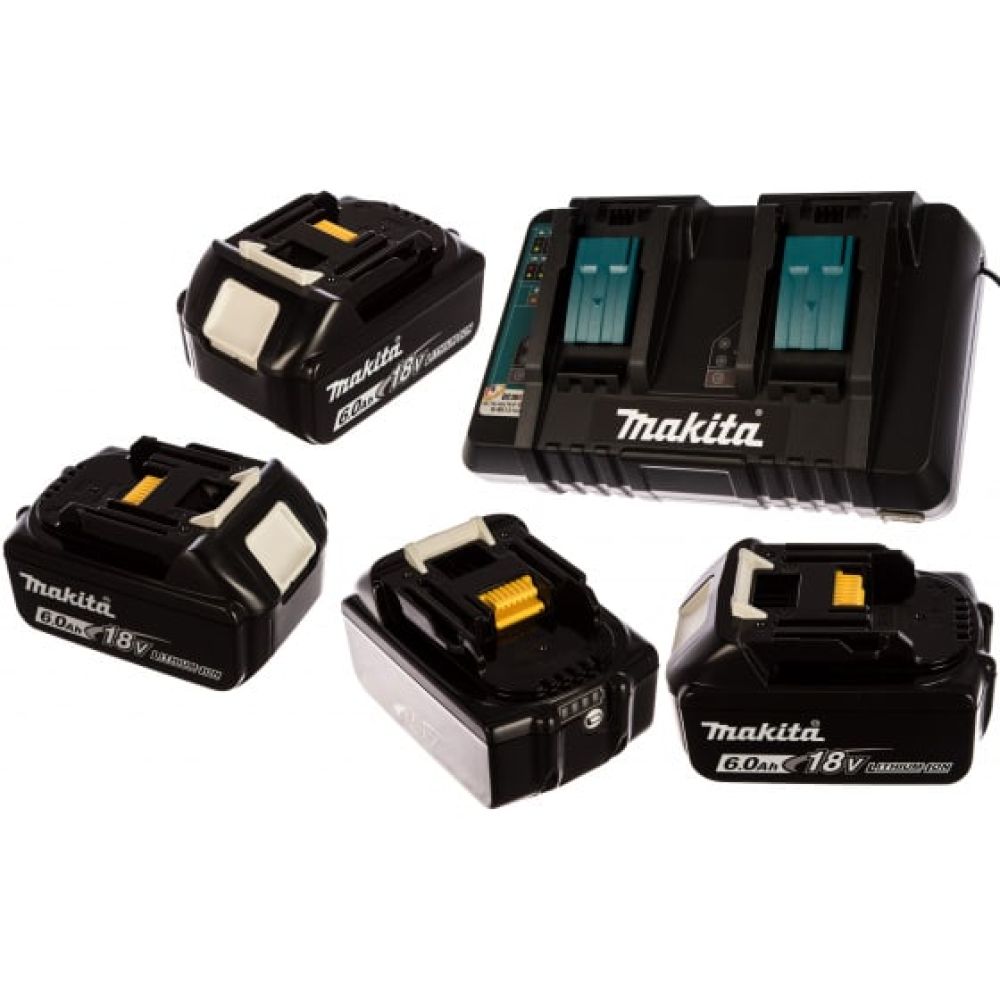 Набор Makita PSK MKP3PG184: 4 АКБ BL1860B, Li-Ion, 18 В, 6 Ач и быстрое двойное ЗУ DC18RD, 7.2-18 В, 2x9 А, в кейсе MakPac, 198094-8