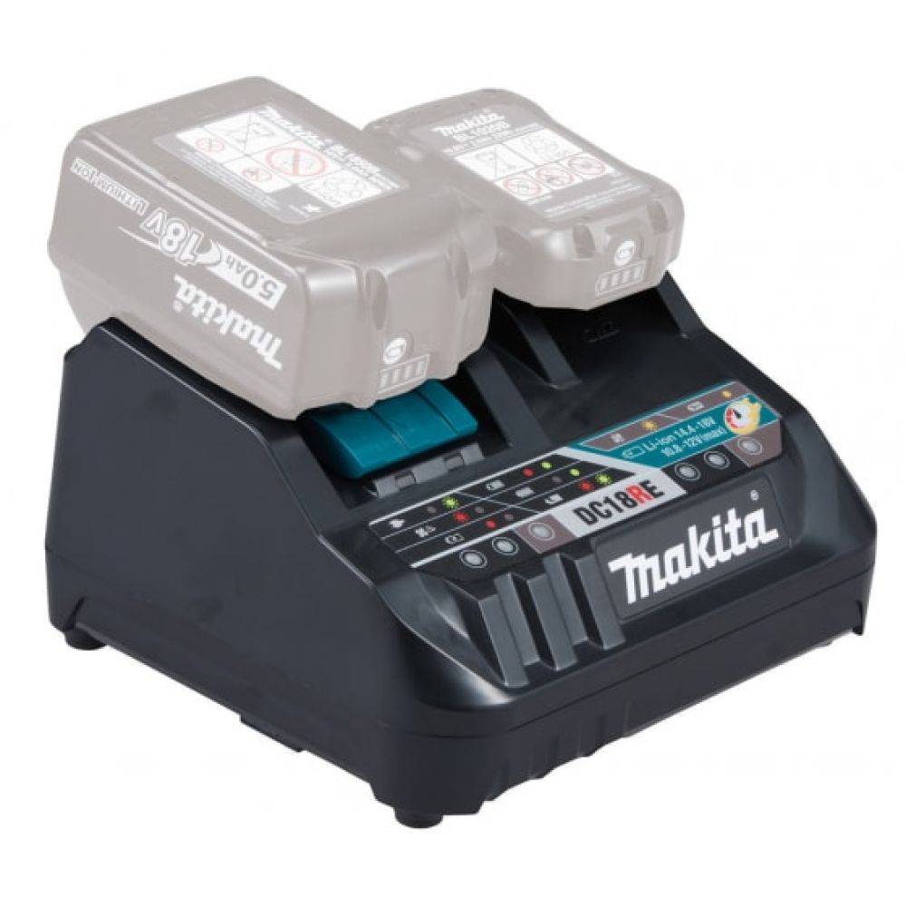 Быстрое зарядное устройство Makita DC18RE, двойное, 10.8/12 B, 5 А и 14.4/18 B, 9 А, 198445-5