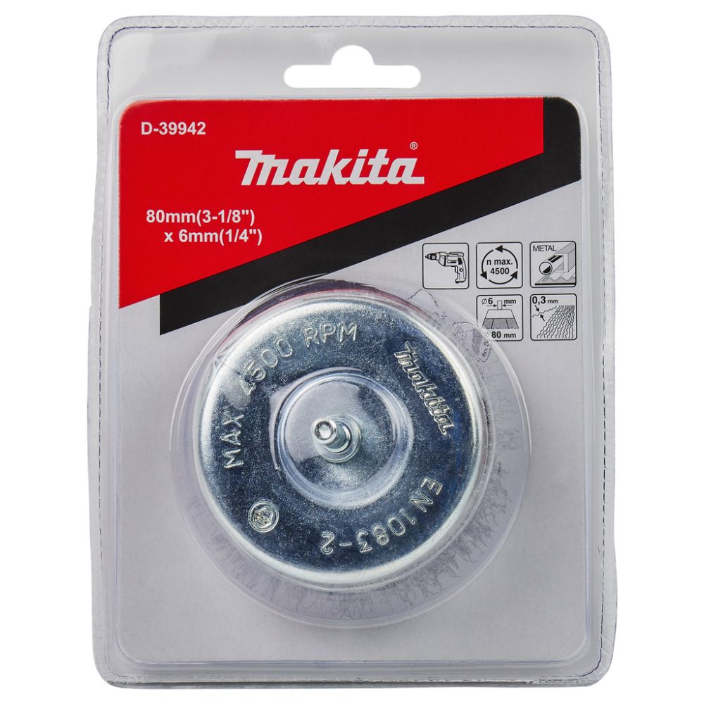 Щетка проволочная чашечная Makita 80 мм, (D-39942)