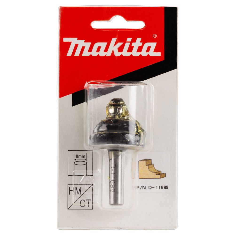 Фреза кромочная калевочная Makita внутр. скругление с полками 7.94R 31, 8x15, 9x8х32х2Т, D-11689