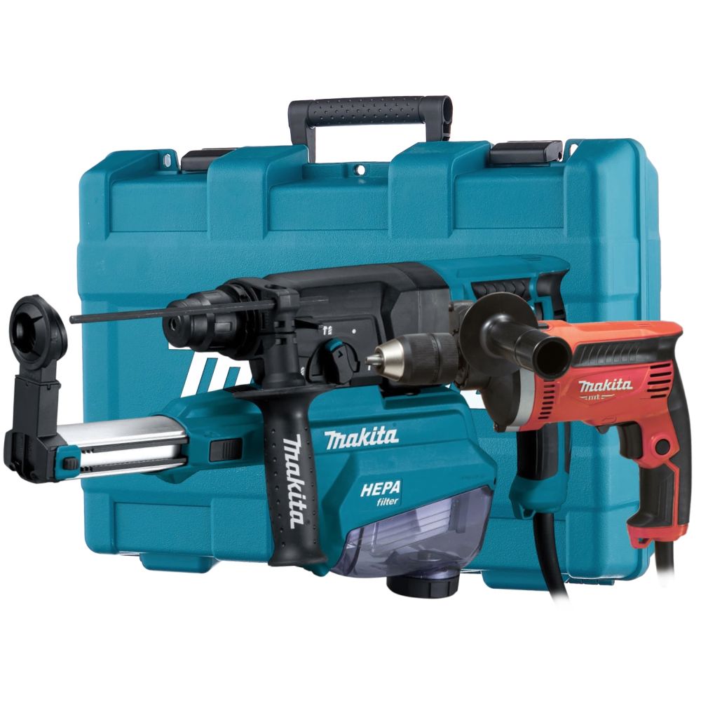 Набор электроинструмента Makita: ударная дрель M8101 + перфоратор HR2652, в кейсе (ACSET-29)