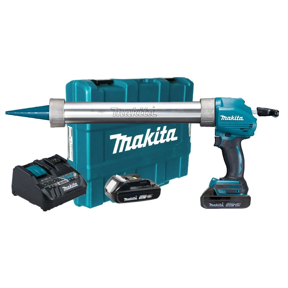 Аккумуляторный пистолет для герметика Makita DCG180RYE, c 2 АКБ 1.5 Ач и ЗУ, в кейсе