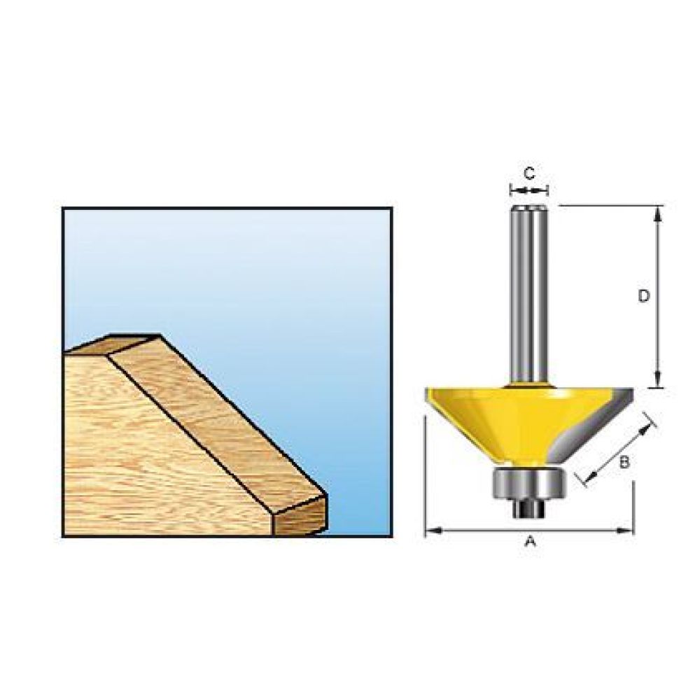 Фреза кромочная конусная Makita "Эконом" 45° 30, 2х12, 7x8x55x2Т, D-68719
