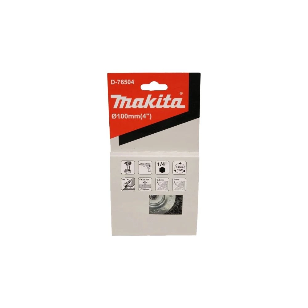 Щетка проволочная дисковая Makita 100 мм, (D-76504)