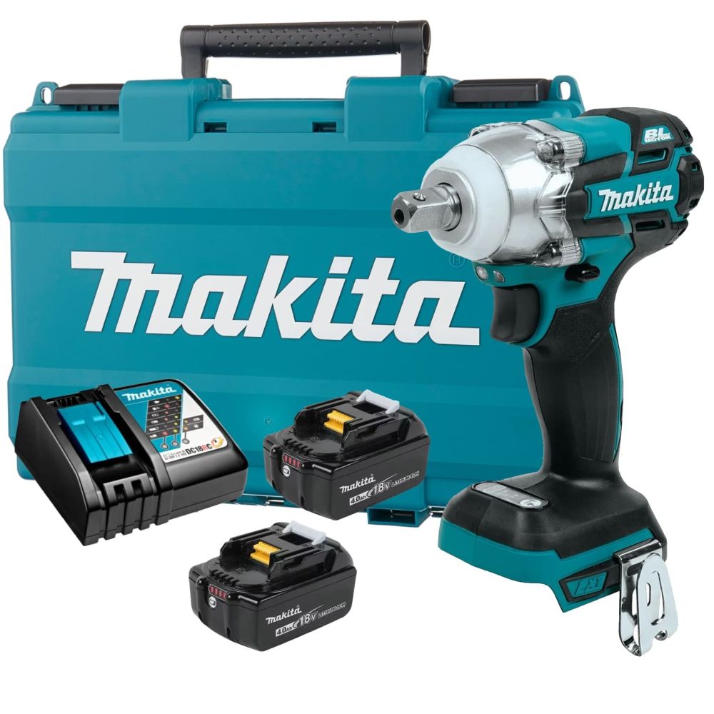 Аккумуляторный ударный гайковерт Makita, 18 В, 280 Нм, 2800 об/мин, 3500 уд/мин, с 2 АКБ 4 Ач и ЗУ, в кейсе, DTW285RME