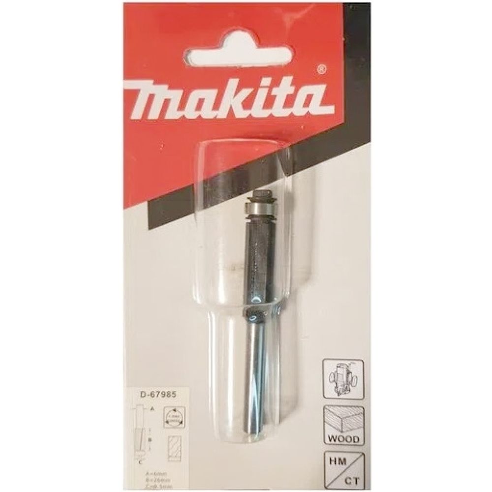 Фреза кромочная прямая Makita "Эконом" 9, 5х26x6x67x2T, D-67985